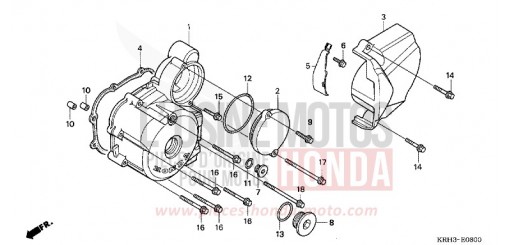 LEFT CRANKCASE COVER (XR125L3,4,5,6,A/EKB) XR125L4 de 2004